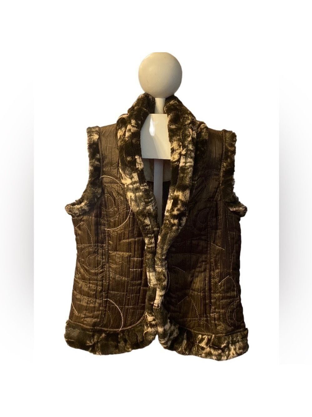 light weight Vest by Multiple -borders are faux leopard print- 2024 new trend